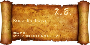Kusz Barbara névjegykártya