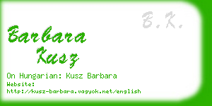 barbara kusz business card